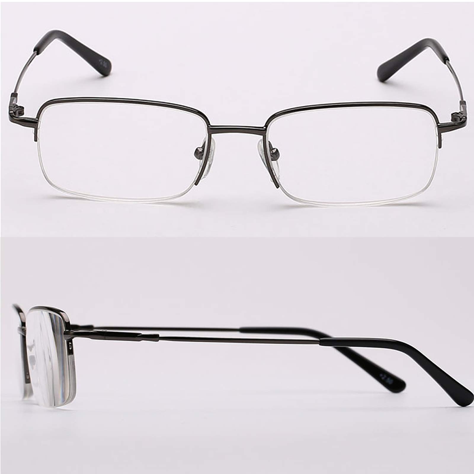 Blue Light Blocking Reading Glasses - Anti-Fatigue HD Resin Lens with UV Protection, Progressive Multifocal for Near & Far Vision, Lightweight & Portable Gunmetal Frames +2.0 Strength - Perfect for Outdoor Reading, Computer Use & Daily Activities