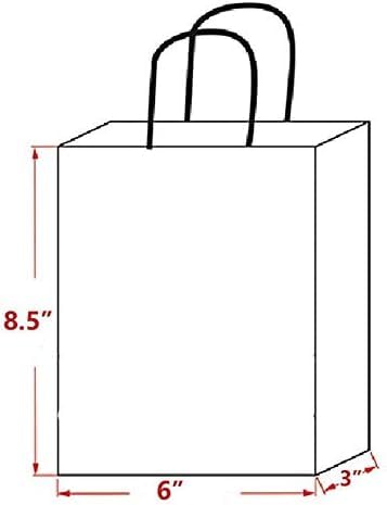 12 Small Plain Color Gift Bags with Handles 9x6x3in - Rainbow for Party Favors