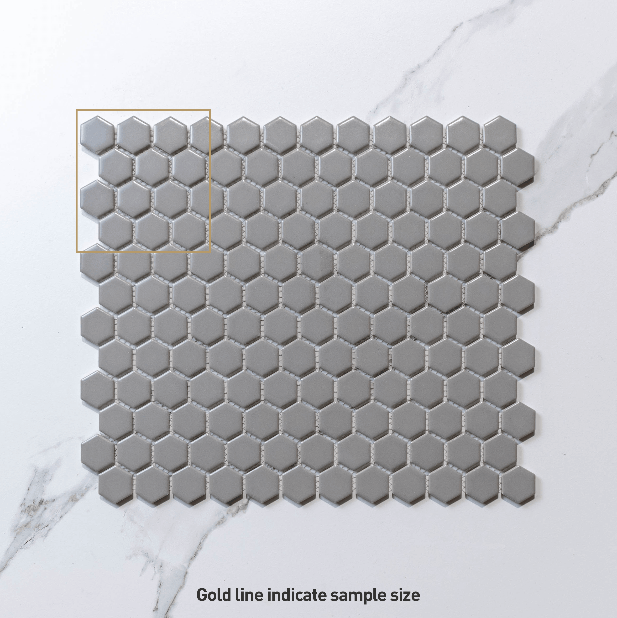 Hexagon Mosaic Tile - Hive S Grey 23x26 Matt Finish (Per Sheet) - Perfect for Kitchen Backsplash, Bathroom Walls & Flooring
