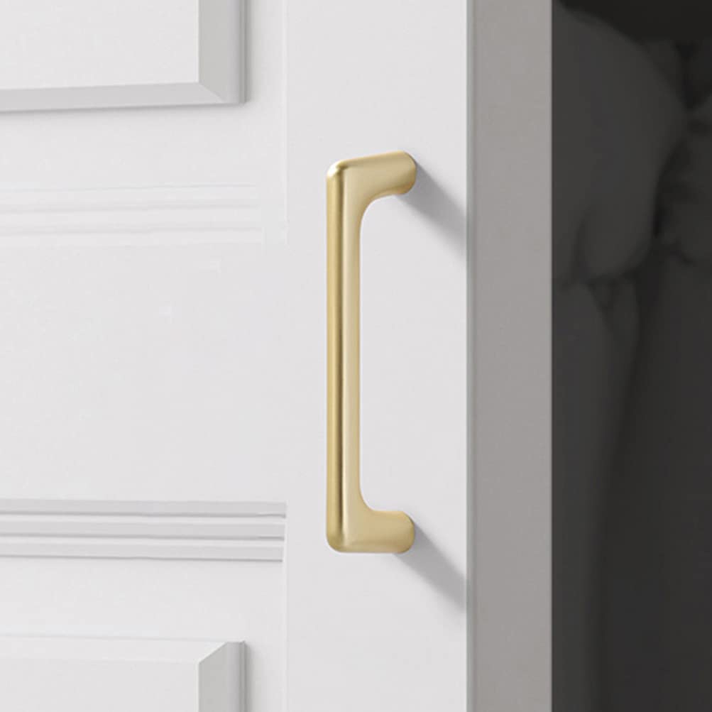 Myxekllo 4 Pack Gold Cabinet Drawer Pulls - Brushed Gold Dresser Handles for Bathroom & Kitchen Cabinets, Furniture Hardware - Perfect for Home Renovation & DIY Projects