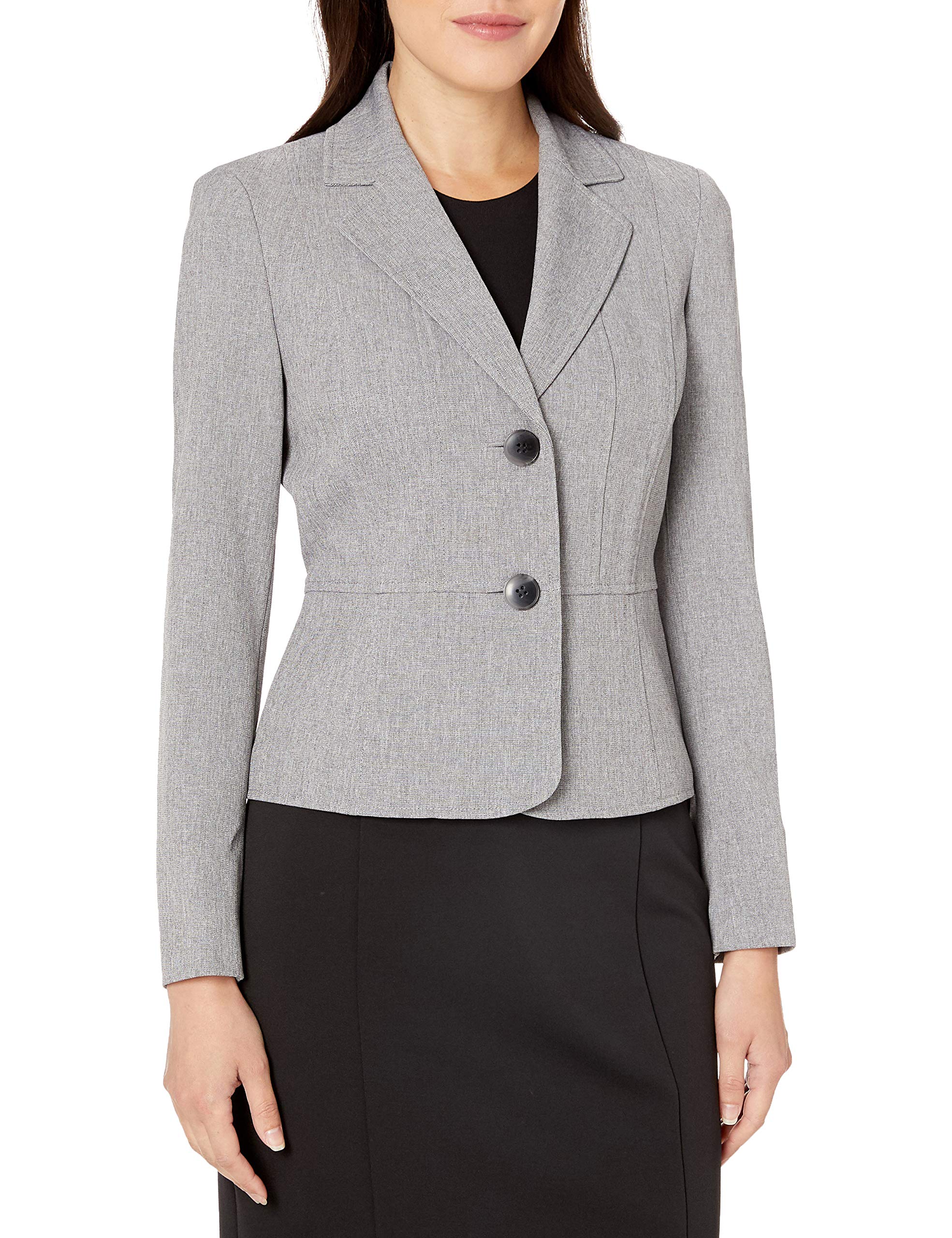 Kasper Women's Petite Two-Button Blazer Jacket - Slim Fit Professional Office Wear for Business & Formal Occasions