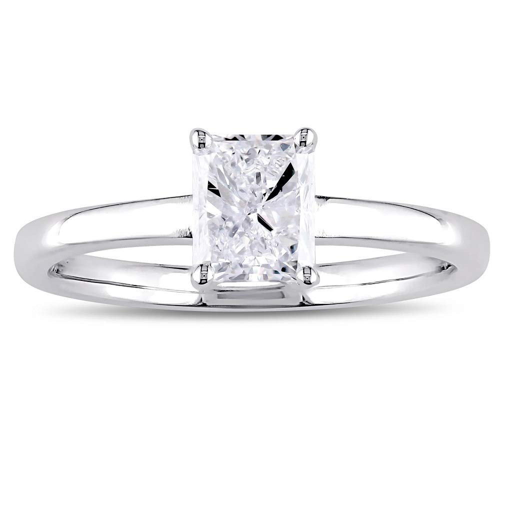 1.00CT Radiant Cut Moissanite Diamond Ring - VVS1 Clarity, 925 Sterling Silver - Promise, Engagement & Wedding Ring - Perfect for Anniversary Gifts, Parties & Special Occasions