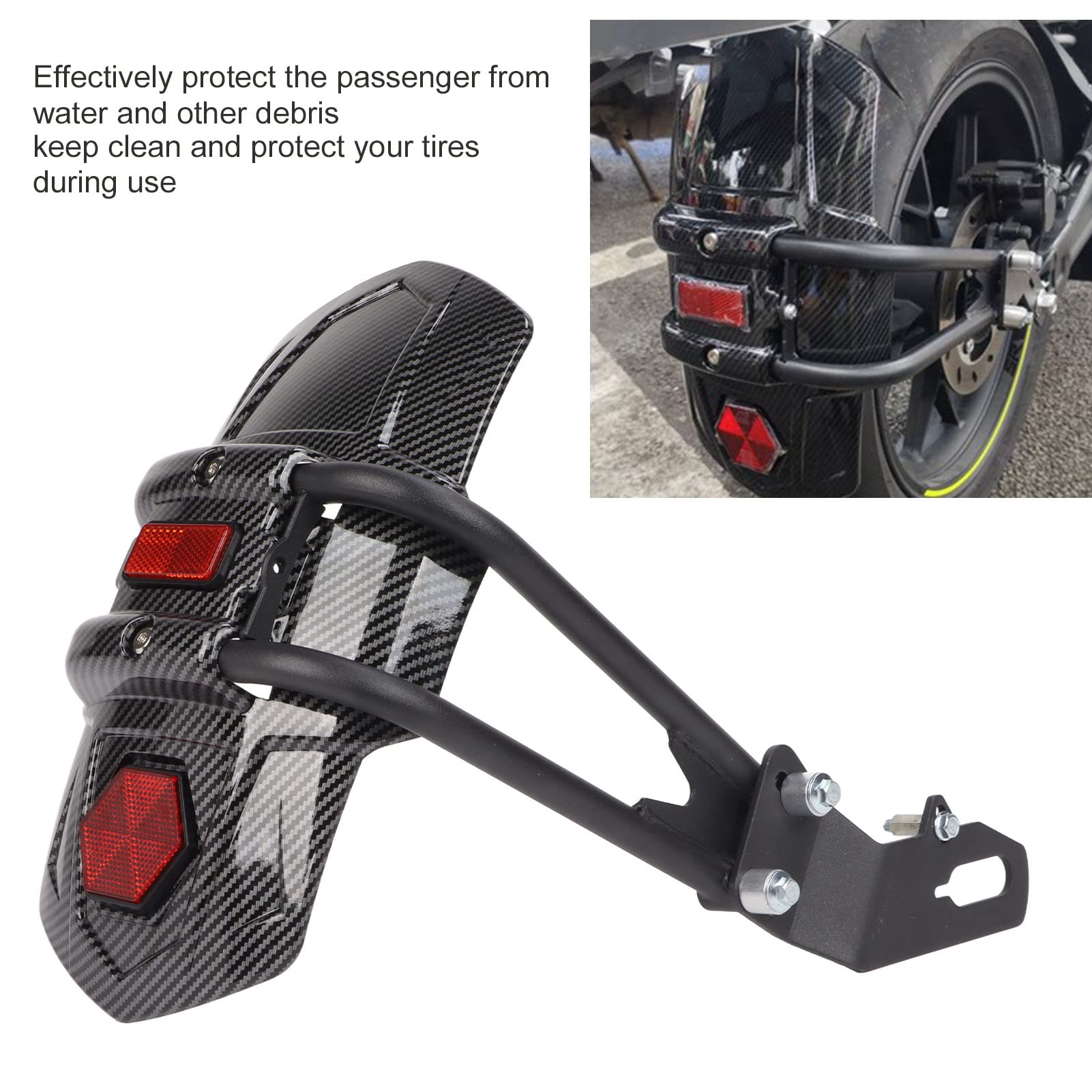 Universal Carbon Fiber Motorcycle Mud Flap Guard - Rear Wheel Splash Protection for Off-Road Riding