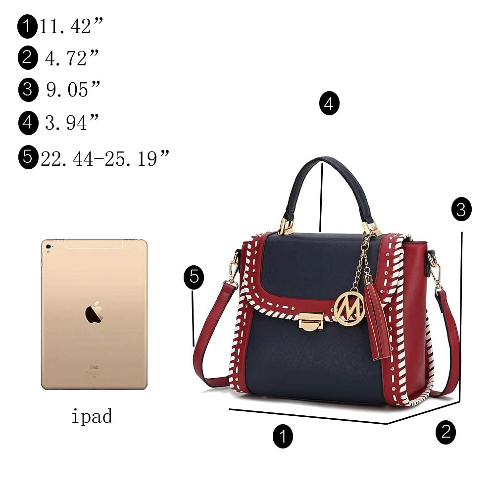 MKF Collection Vegan Leather Crossbody Bag for Women - Stylish Top Handle Shoulder Purse & Satchel Handbag by Mia K | Perfect for Work, Travel & Everyday Use