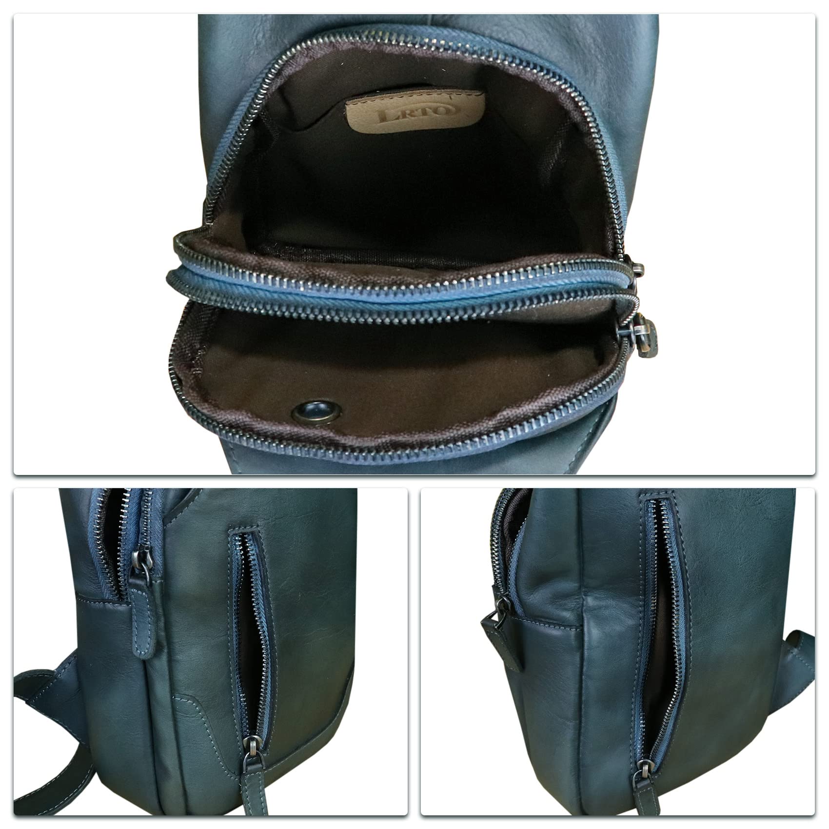 Premium Genuine Leather Sling Bag for Men & Women - Durable Crossbody Shoulder Backpack Chest Purse - Perfect for Travel, Work, and Everyday Use