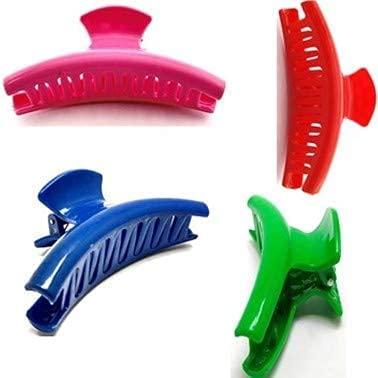MINNA BAZZAR Large Hair Clips for Women & Girls - 6-Piece Multi-Color Plastic Hair Clutchers - Perfect for School, Work, and Special Occasions