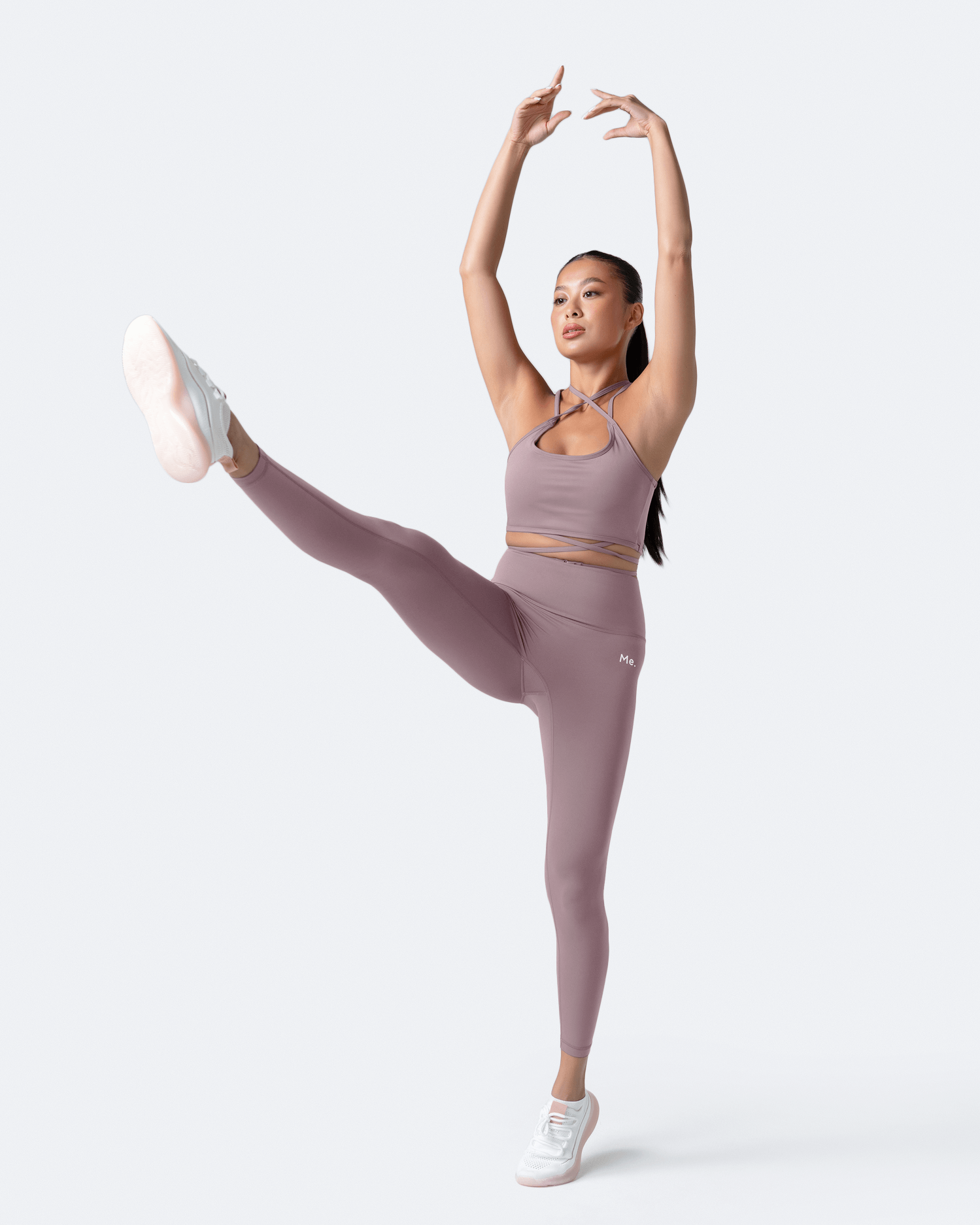 High Waist Dusty Pink Leggings for Women - Soft & Stretchy Yoga Pants for Workout, Lounge & Everyday Wear