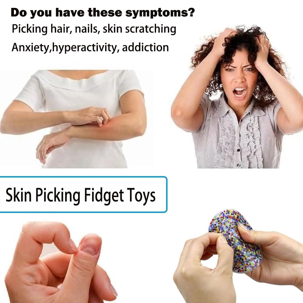 Anti-Anxiety Skin Picking Fidget Toys for Adults - Sensory Stress Relief Pads for Dermatillomania & Trichotillomania - Calming Fidget Toys for Anxiety Relief, Focus & Relaxation - Perfect for Office, Home & Travel Use