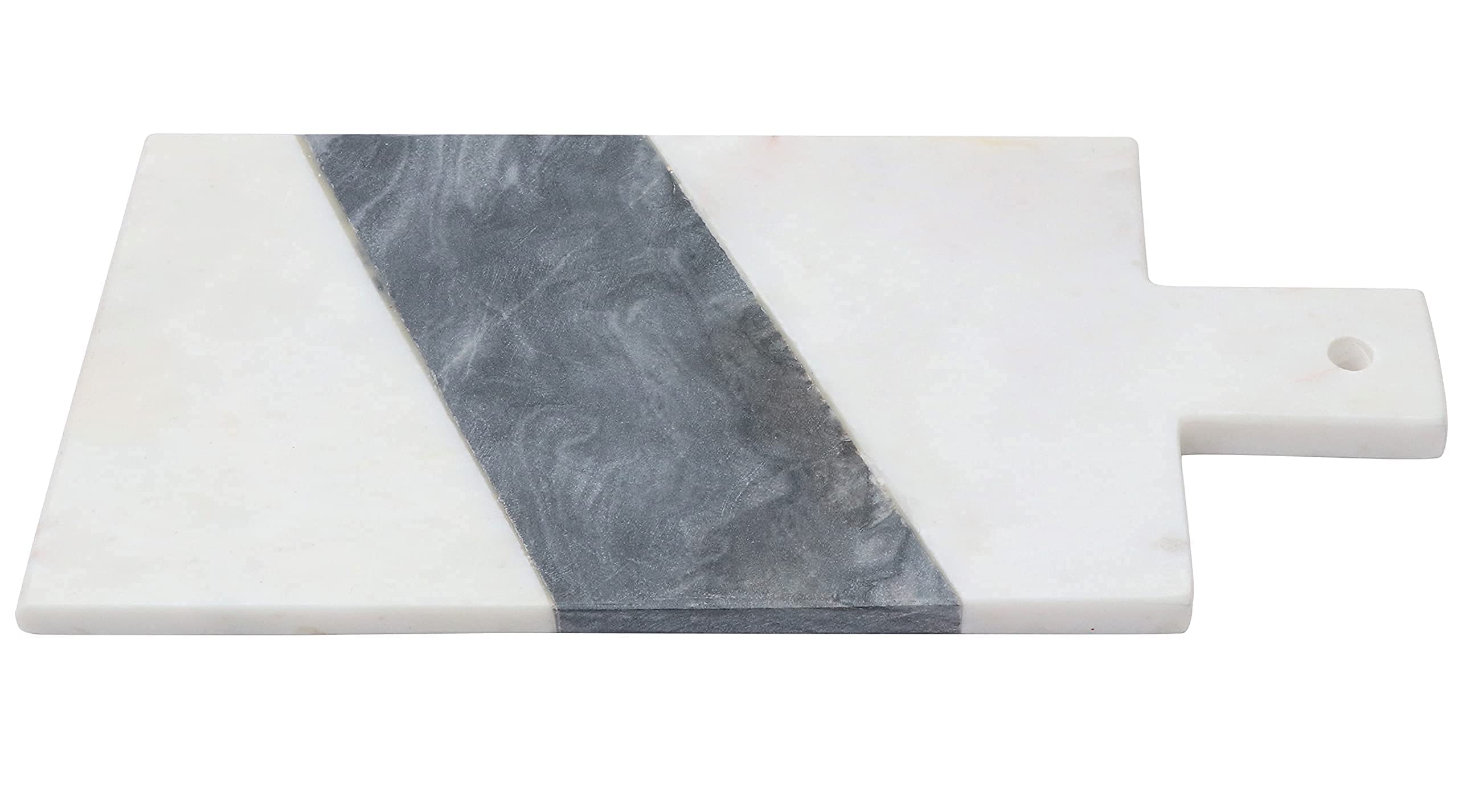 Natural White & Gray Marble Chopping Board - Premium Champagne Marble Cutting Board for Kitchen, Cheese Platter & Home Decor - Ideal Gift for Cooking Enthusiasts (37x18cm) - Perfect for Entertaining, Food Prep & Stylish Kitchen Display