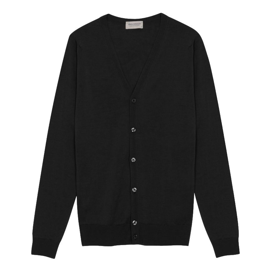 Premium Black Extrafine Merino Wool Cardigan Sweater for Women - Soft & Warm Knit Pullover for Fall, Winter & Layering - Office, Casual & Travel Wear