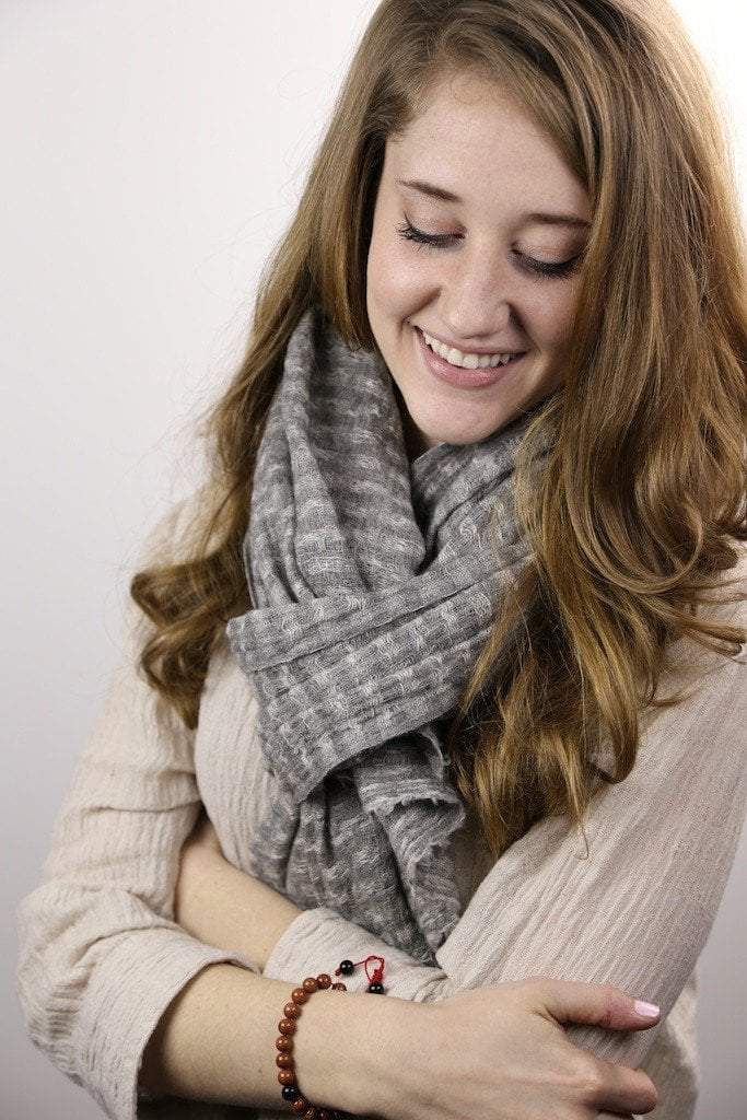 Luxury 100% Cashmere Scarf for Women & Men - Soft Textured Grey Winter Wrap - Perfect for Cold Weather, Office & Travel Accessories
