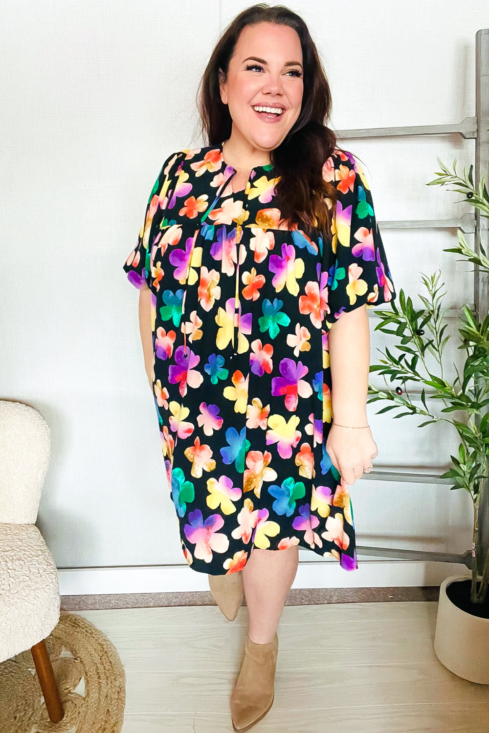 Adorable Floral Babydoll Dress with Ribbon Bow Tie & Pockets | Cute Casual Summer Dress for Women | Perfect for Parties, Dates & Outdoor Events