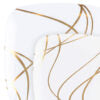 32-Pack White & Gold Square Plastic Dinnerware Set for 16 Guests - Elegant Disposable Plates, Cups & Cutlery - Perfect for Weddings, Parties, BBQs & Outdoor Events