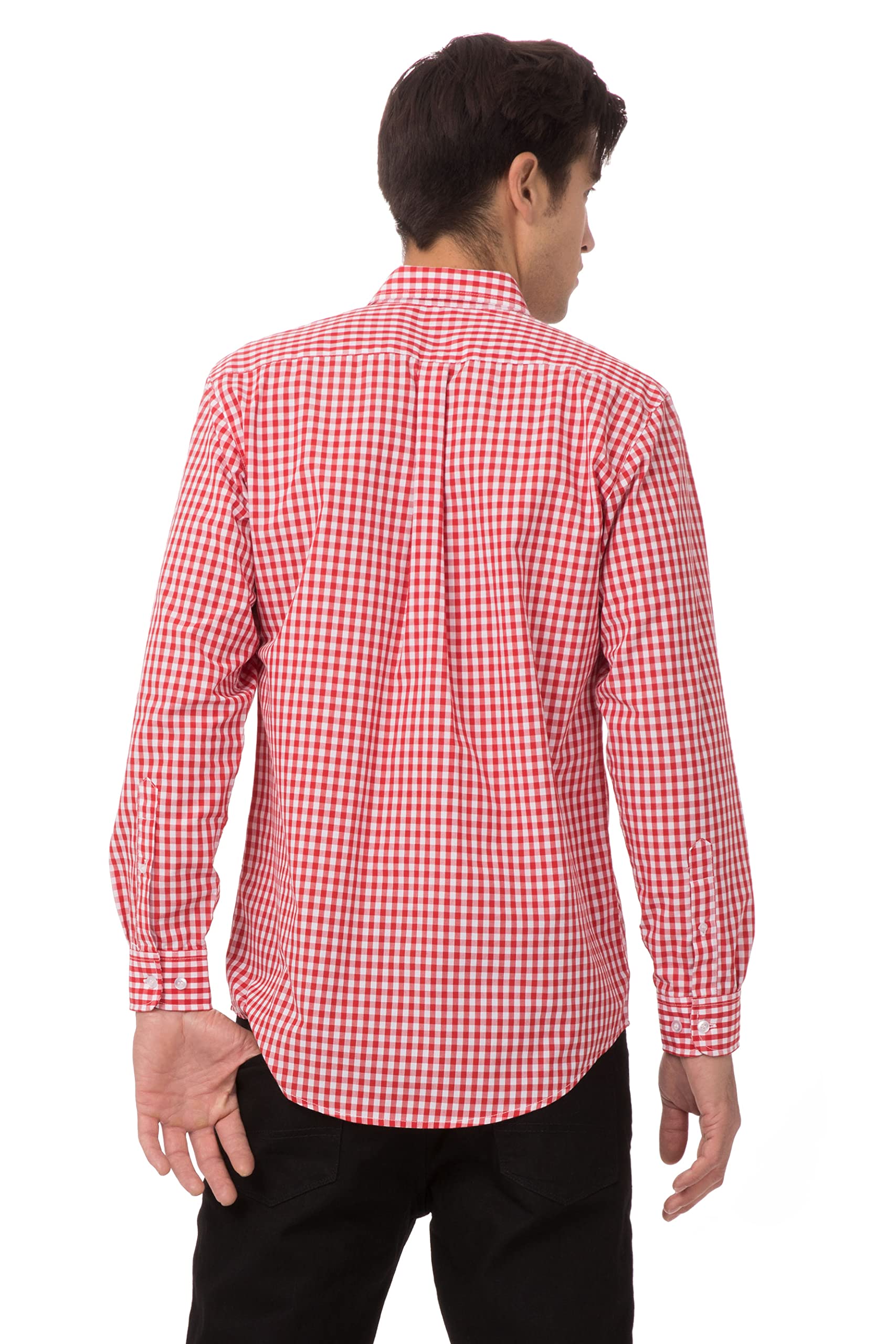Chef Works Men's Gingham Dress Shirt - Professional Kitchen Uniform, Stylish Workwear for Chefs & Waiters - Perfect for Restaurants, Catering & Culinary Events