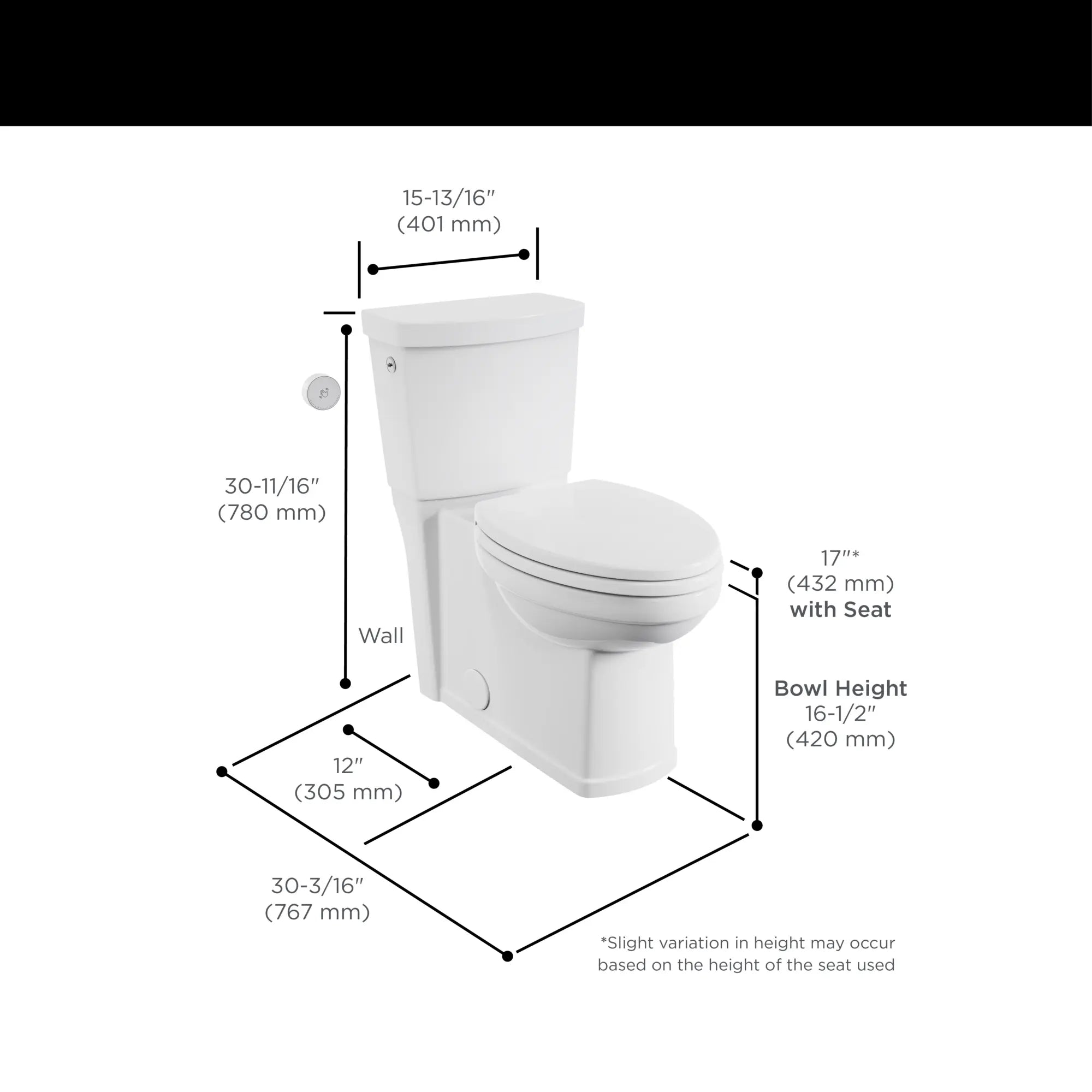 Estate® Touchless Skirted Two-Piece 1.28 GPF/4.8 LPF Elongated Toilet with Seat - Water Efficient, Comfort Height, Modern Design for Bathroom & Powder Room Renovations