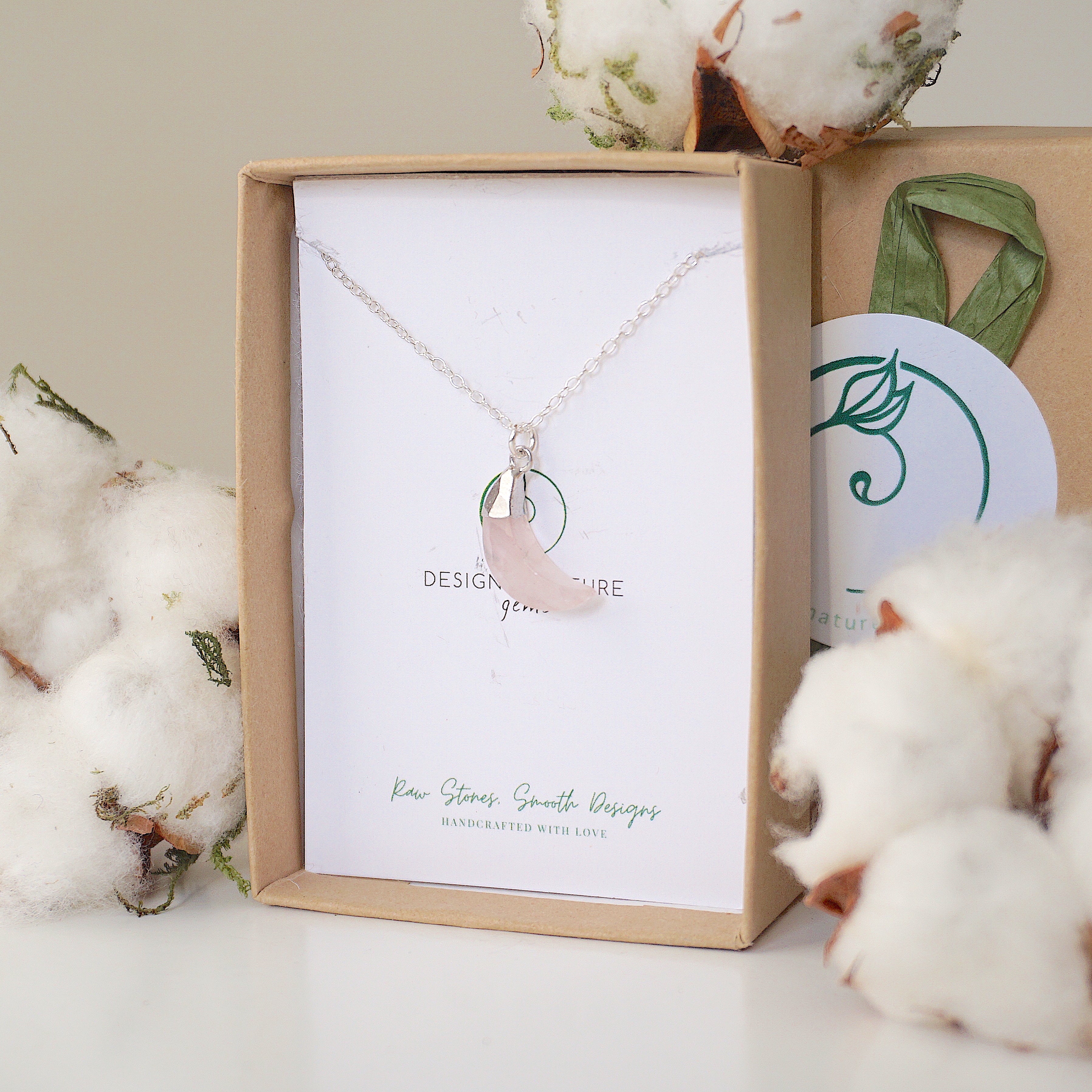 Sterling Silver Rose Quartz Moon Charm Necklace - Elegant Dainty Jewelry for Women, Gift for Her, Valentine's Day, Birthday, Anniversary | Perfect for Everyday Wear, Date Night, Special Occasions