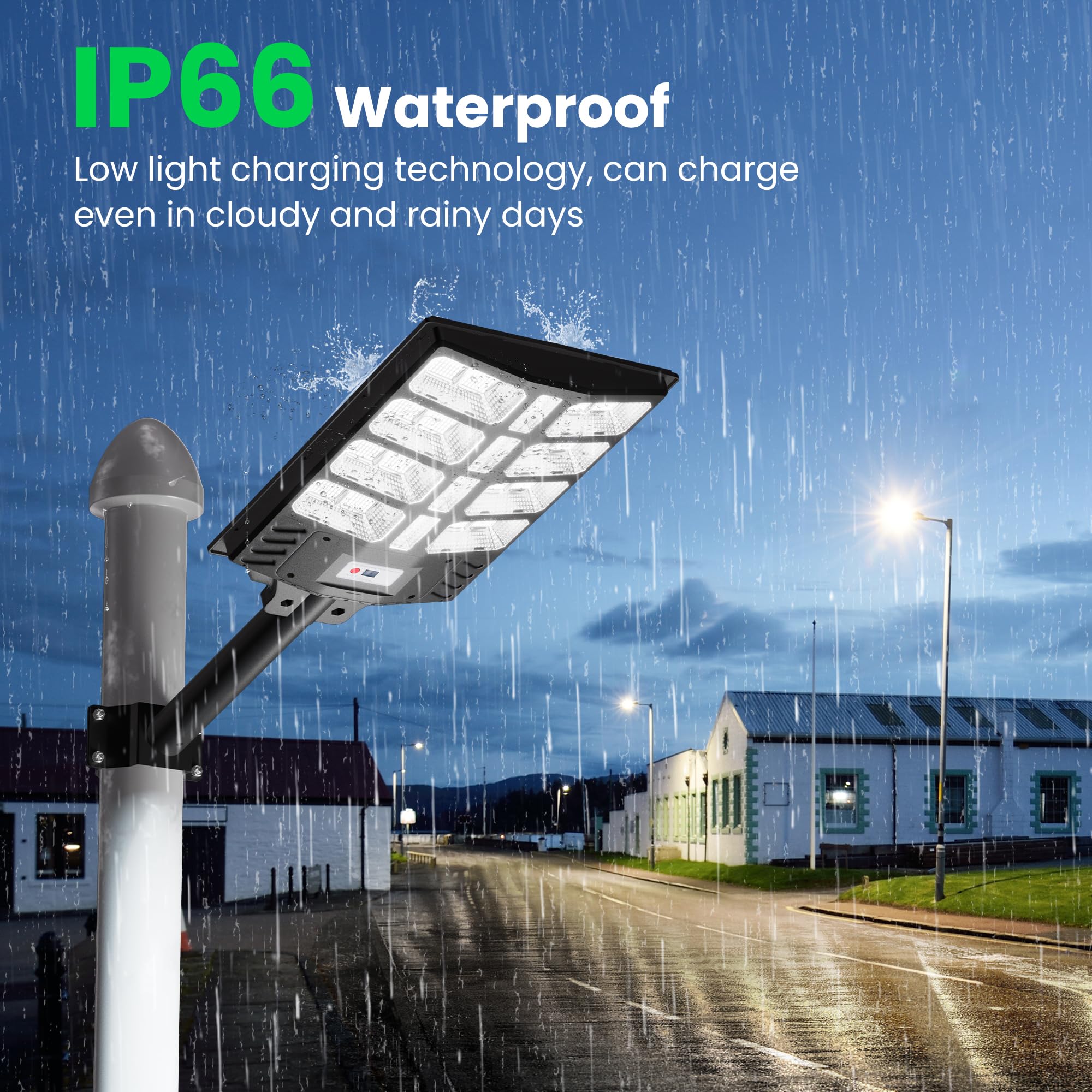 5000W Solar Street Lights Outdoor Waterproof - Commercial Solar Parking Lot Lights with Dusk to Dawn & Motion Sensor, LED Solar Flood Lights for Yard, Garden, Pathway, Driveway & Outdoor Security Lighting