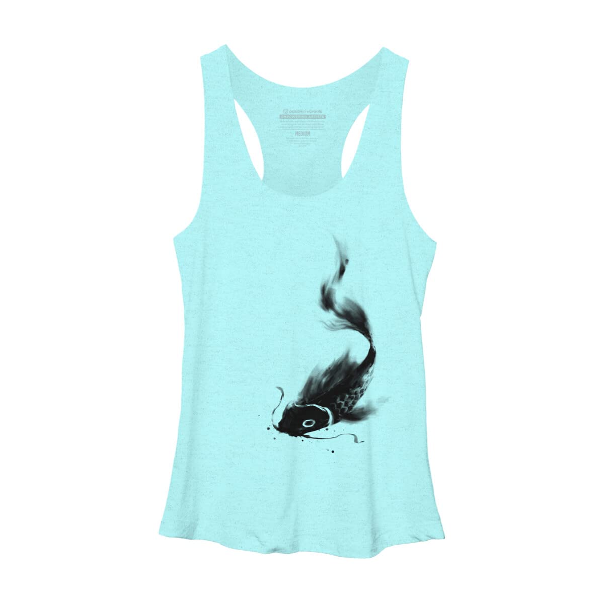 Design By Humans Women's Koi Wash by kdeuce Racerback Tank Top - Soft Breathable Workout & Casual Wear for Yoga, Gym, Running, and Summer Outfits