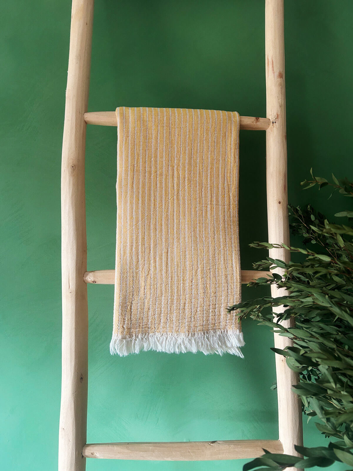 Premium Portobello Hammam Towel - Soft & Absorbent Mustard Turkish Bath Towel for Spa, Beach, Yoga & Travel - Lightweight & Quick-Drying
