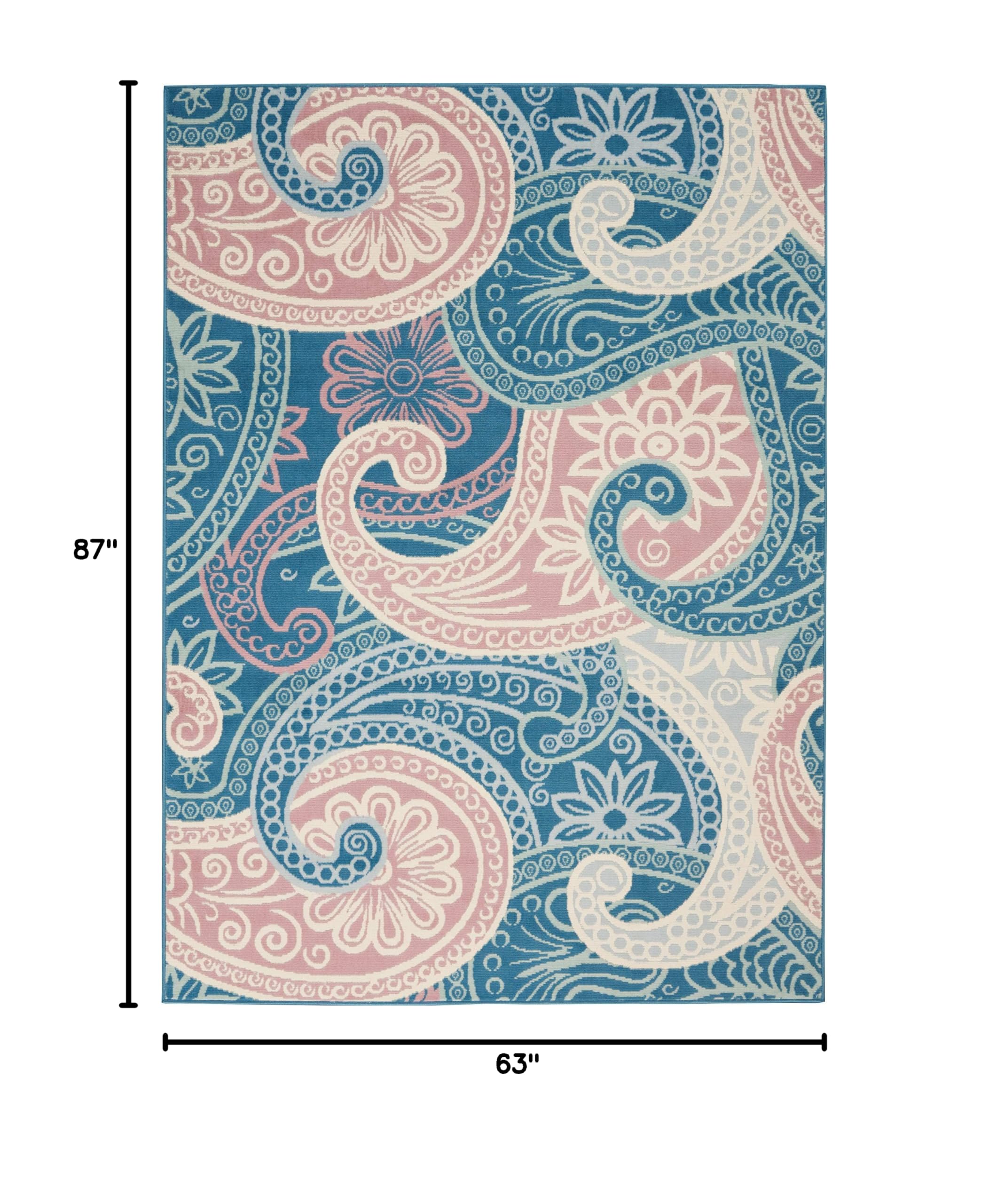 Nourison Jubilant Floral Blue 5'3
