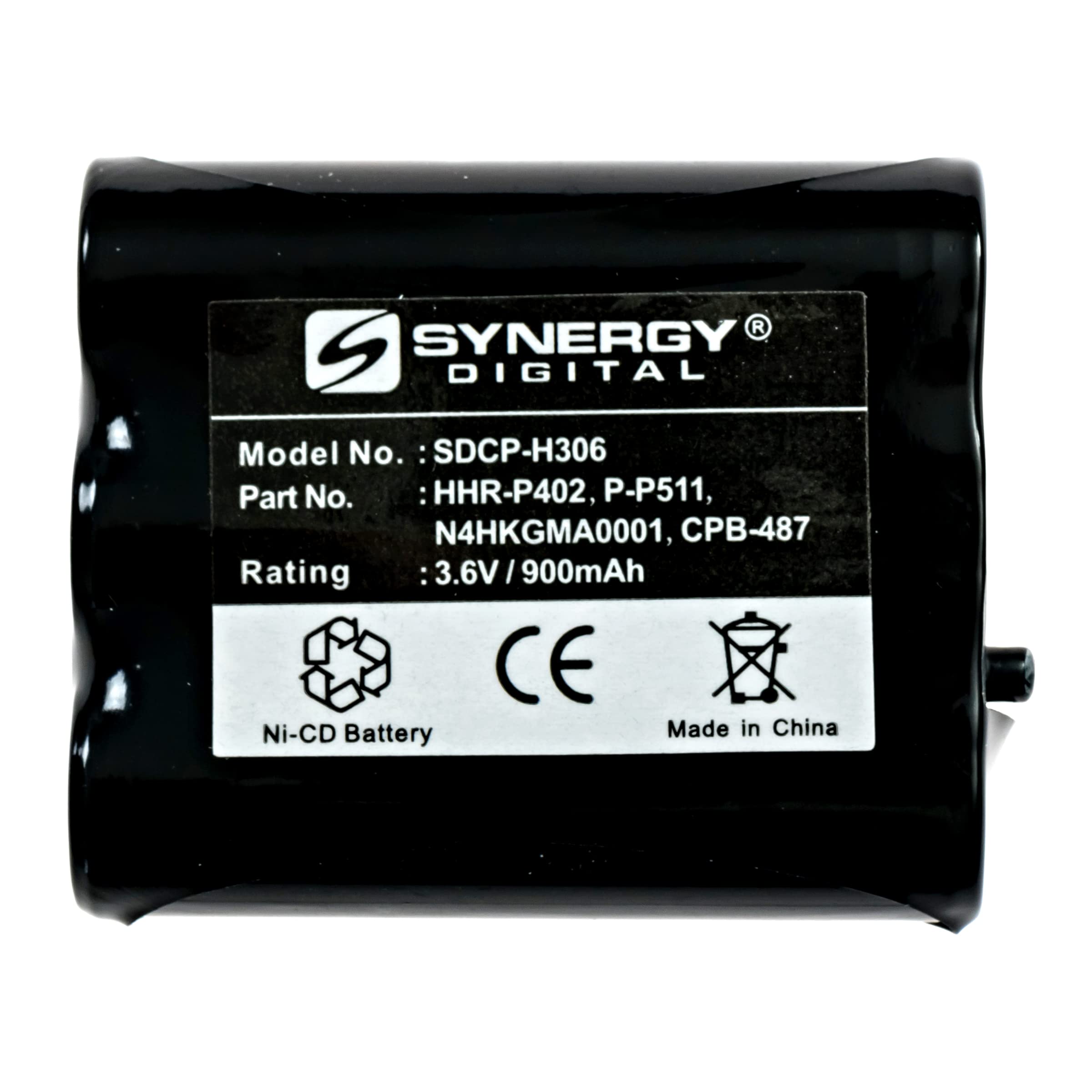 Synergy Digital Cordless Phone Batteries - 2 Pack Ni-CD 3.6V 900mAh Replacement Battery for Panasonic KX-TG2247P & P-P511 Models | Perfect for Home & Office Cordless Phones | Long-Lasting Power Solution