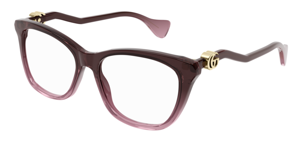 Gucci GG1012O 003 Gradient Burgundy Square Cat Eye Women Eyeglasses