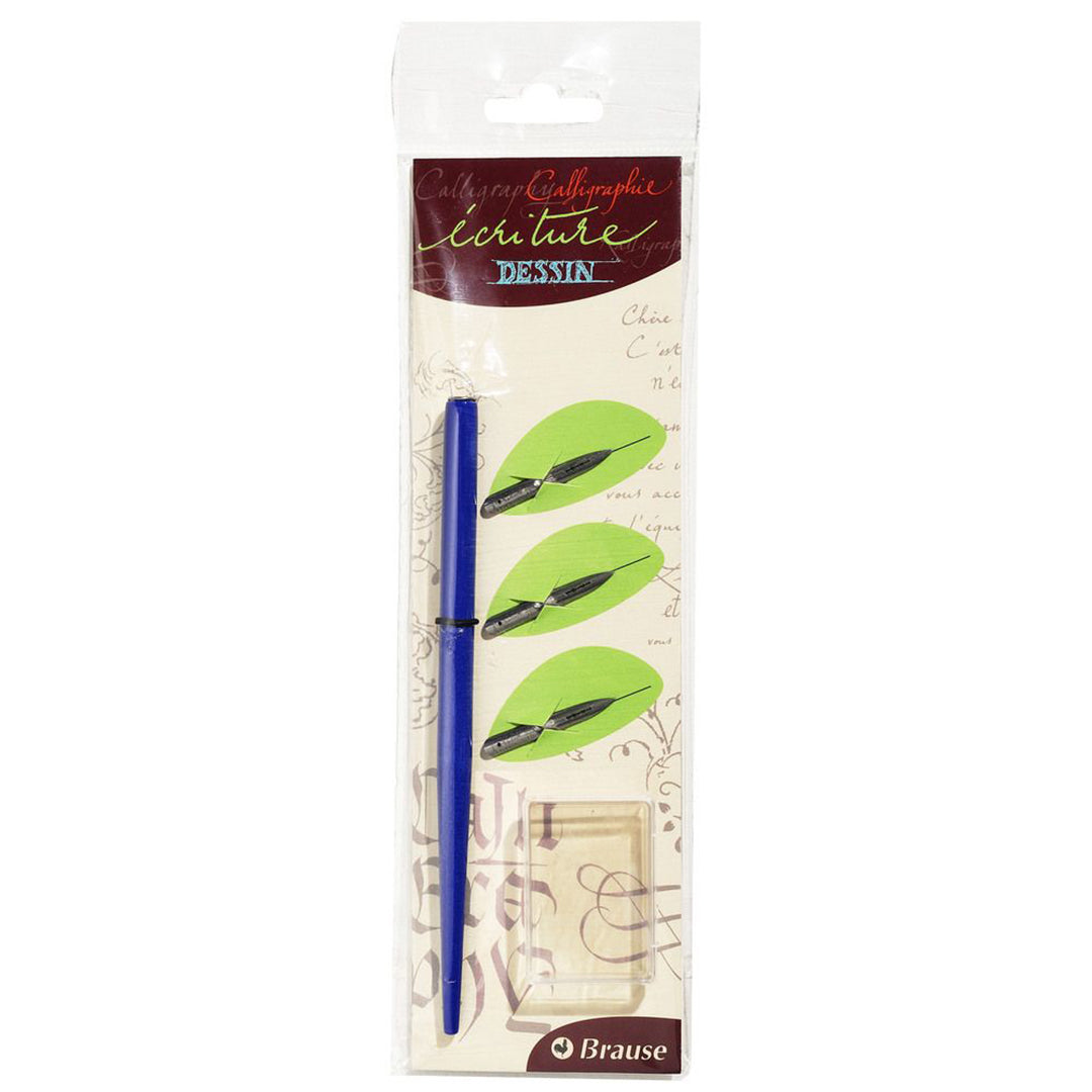 Brause 1 Wooden Nib Holder with 3 L'Ecolière Calligraphy Nibs - Perfect for Hand Lettering, Art Journaling & Vintage Style Writing