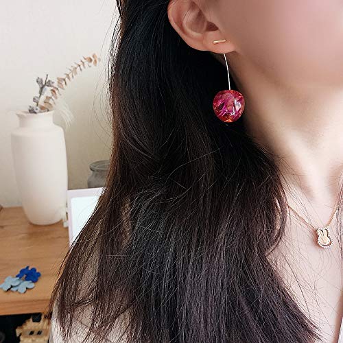 3D Red Cherry Dangle Earrings for Women - Cute Dried Flower Acrylic Drop Earrings, Sweet Fruit Charm Jewelry Gift for Girls | Perfect for Summer Outfits, Parties & Casual Wear