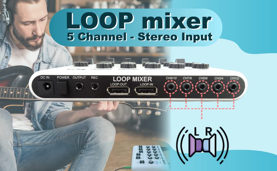 Maker Hart Portable Audio Loop Mixer with DM2S Adapter - Professional DJ & Music Production Equipment for Live Performances & Studio Recording