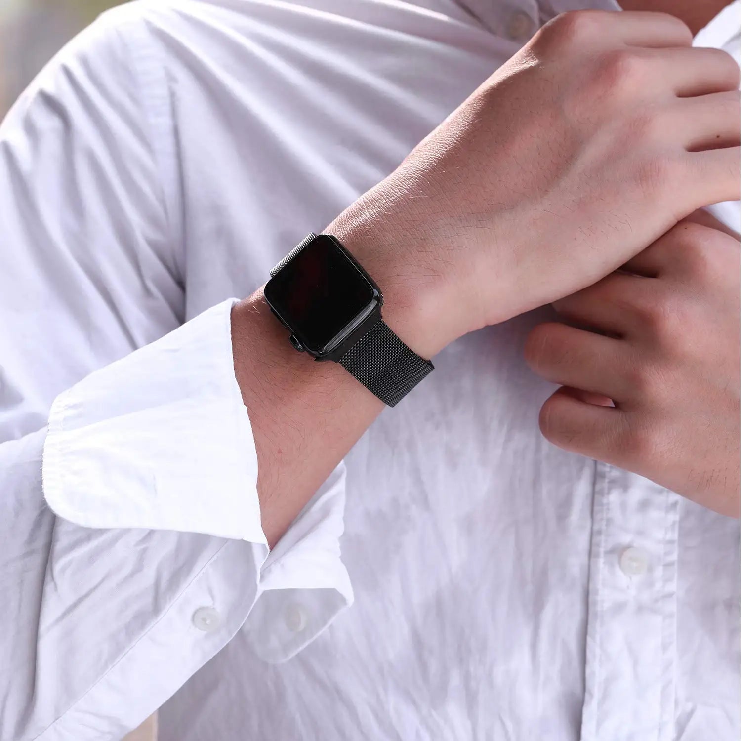 Premium Milanese Loop Strap with Secure Magnetic Clasp - Compatible with Apple Watch & Smartwatches - Ideal for Workouts, Business & Everyday Wear