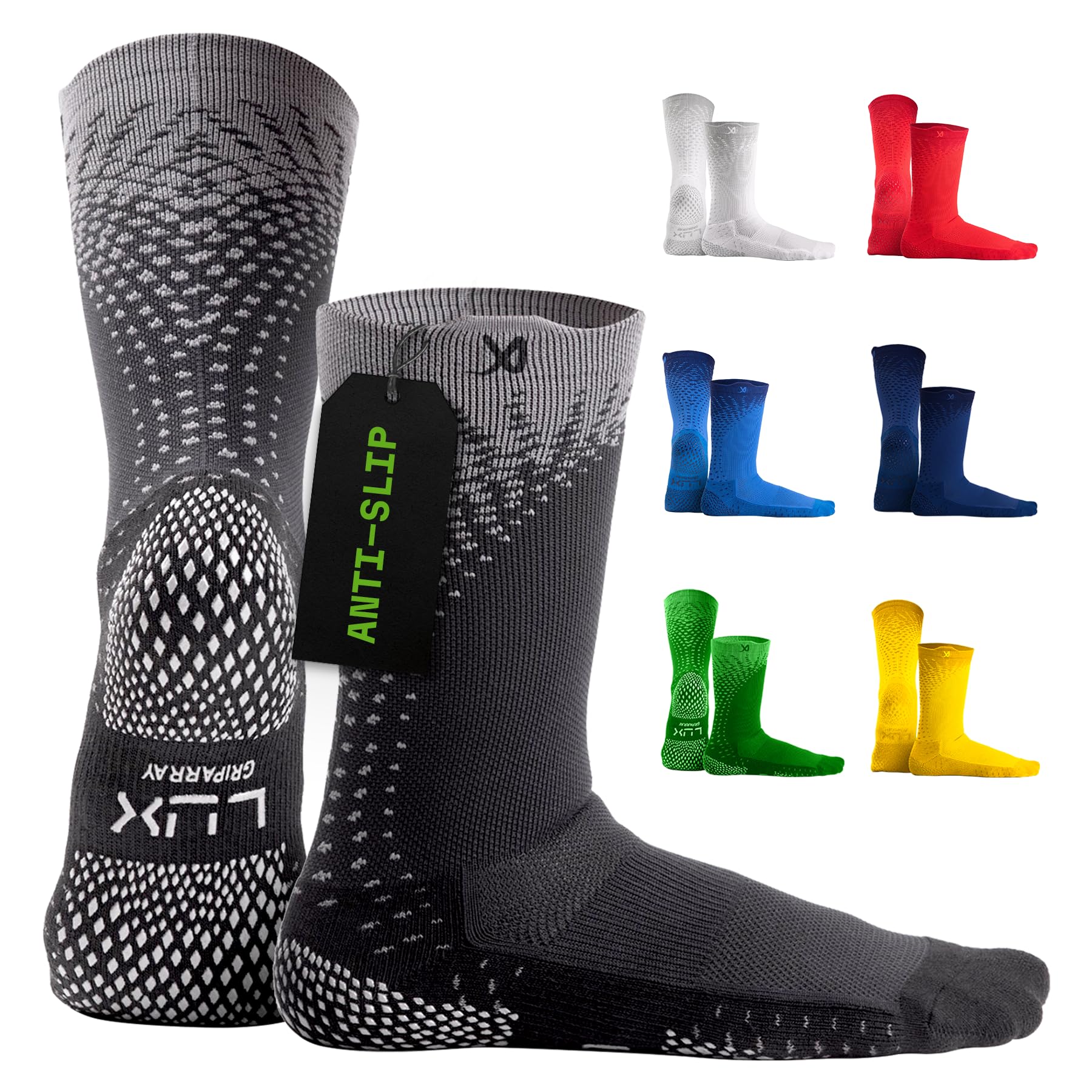 LUX Sports ProCleat Performance Grip Socks with GripArray™ - Athletic Grip Socks for Men & Women - Ideal for Soccer, Basketball & Indoor Sports