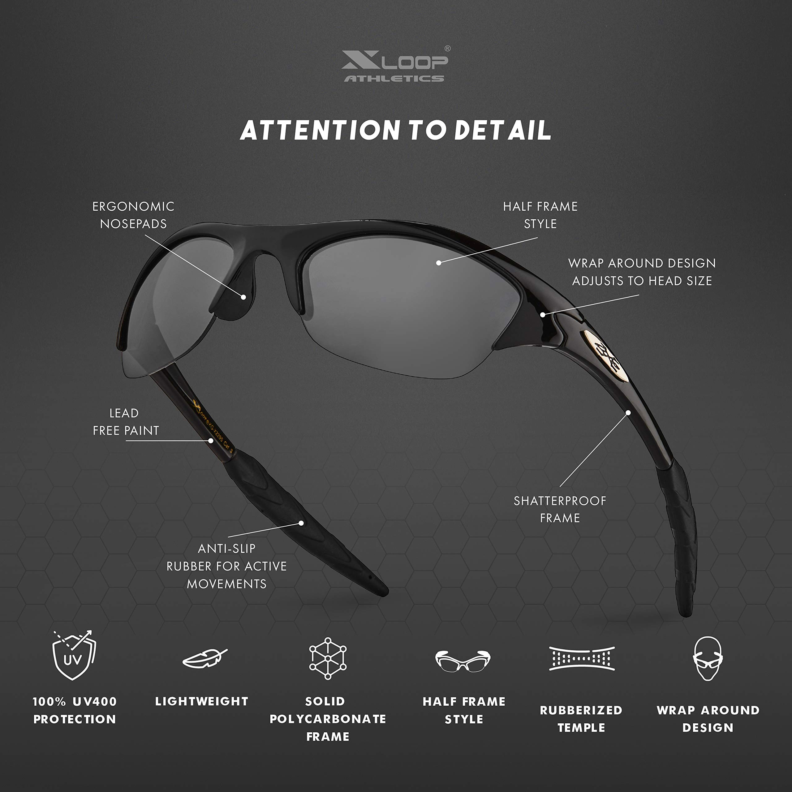 X LOOP Kids Sunglasses for Boys & Girls Age 2-6 - UV400 Protection Sporty Half Frame Toddler Sunglasses - Perfect for Outdoor Play, Beach, and Sunny Day Activities