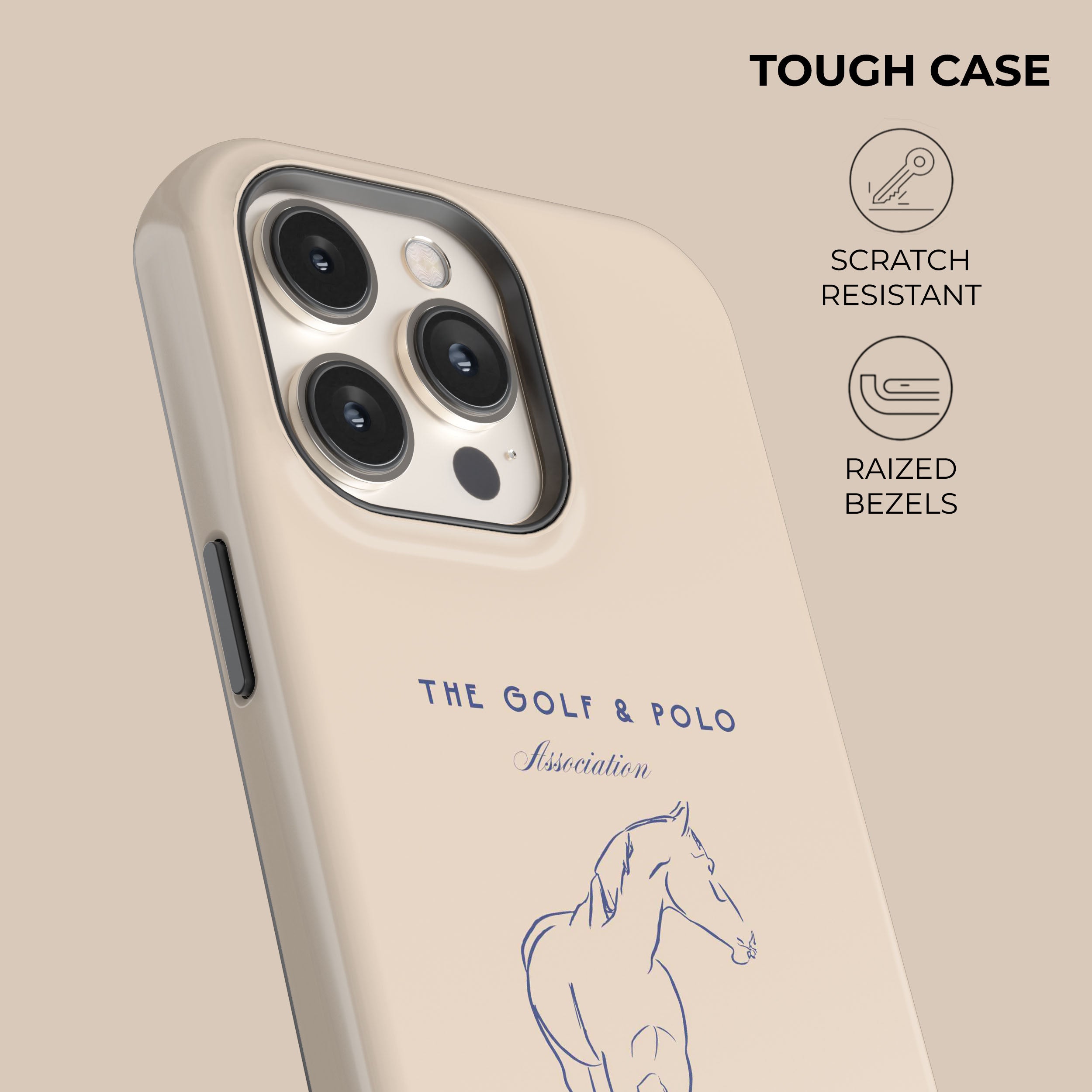 Premium Beige Golf & Polo Phone Case - Durable Shockproof Cover for iPhone & Samsung | Perfect for Golfers, Business Professionals & Outdoor Enthusiasts