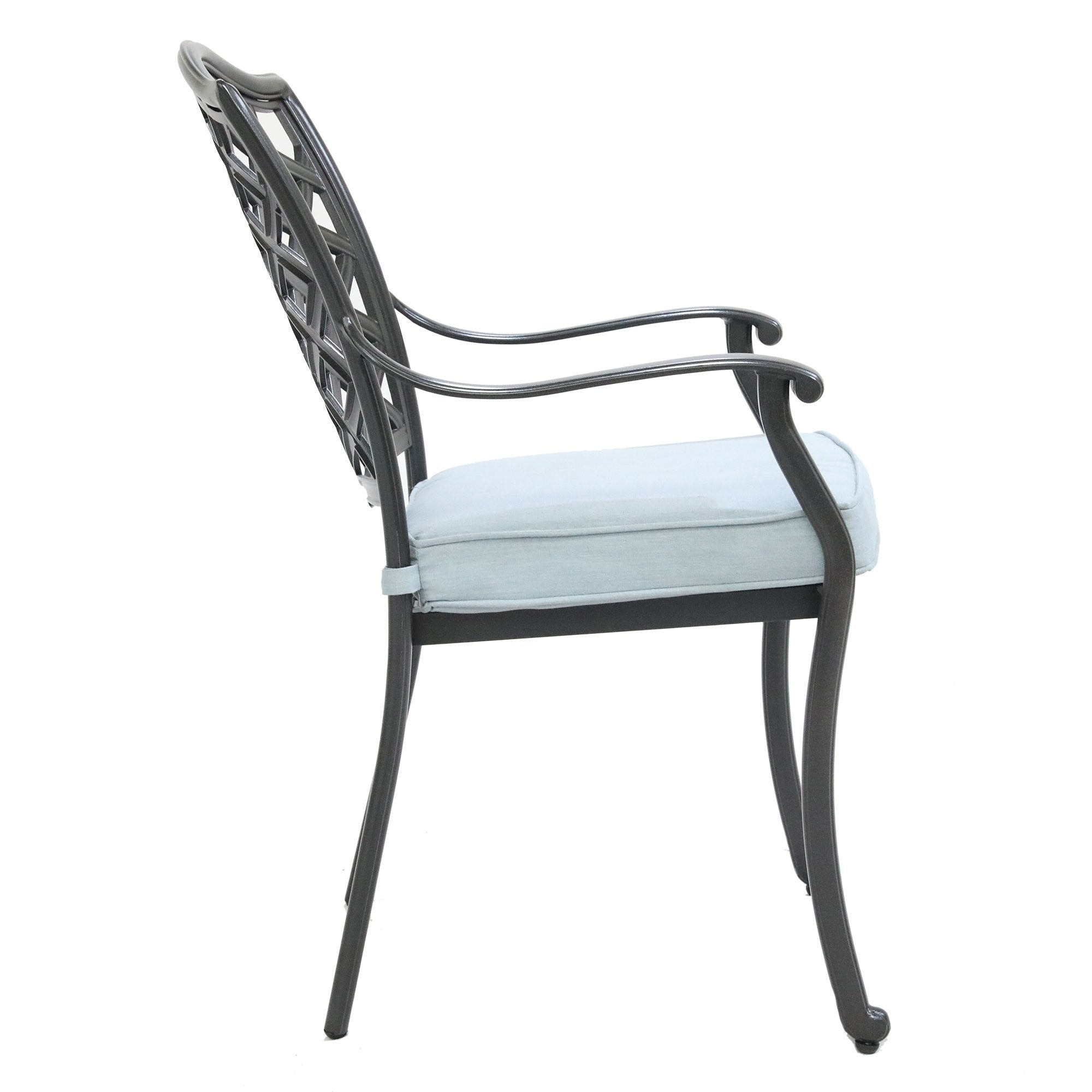 Modern Light Blue Dining Arm Chairs Set of 2 - Upholstered Side Chairs for Kitchen, Dining Room, Breakfast Nook & Home Decor