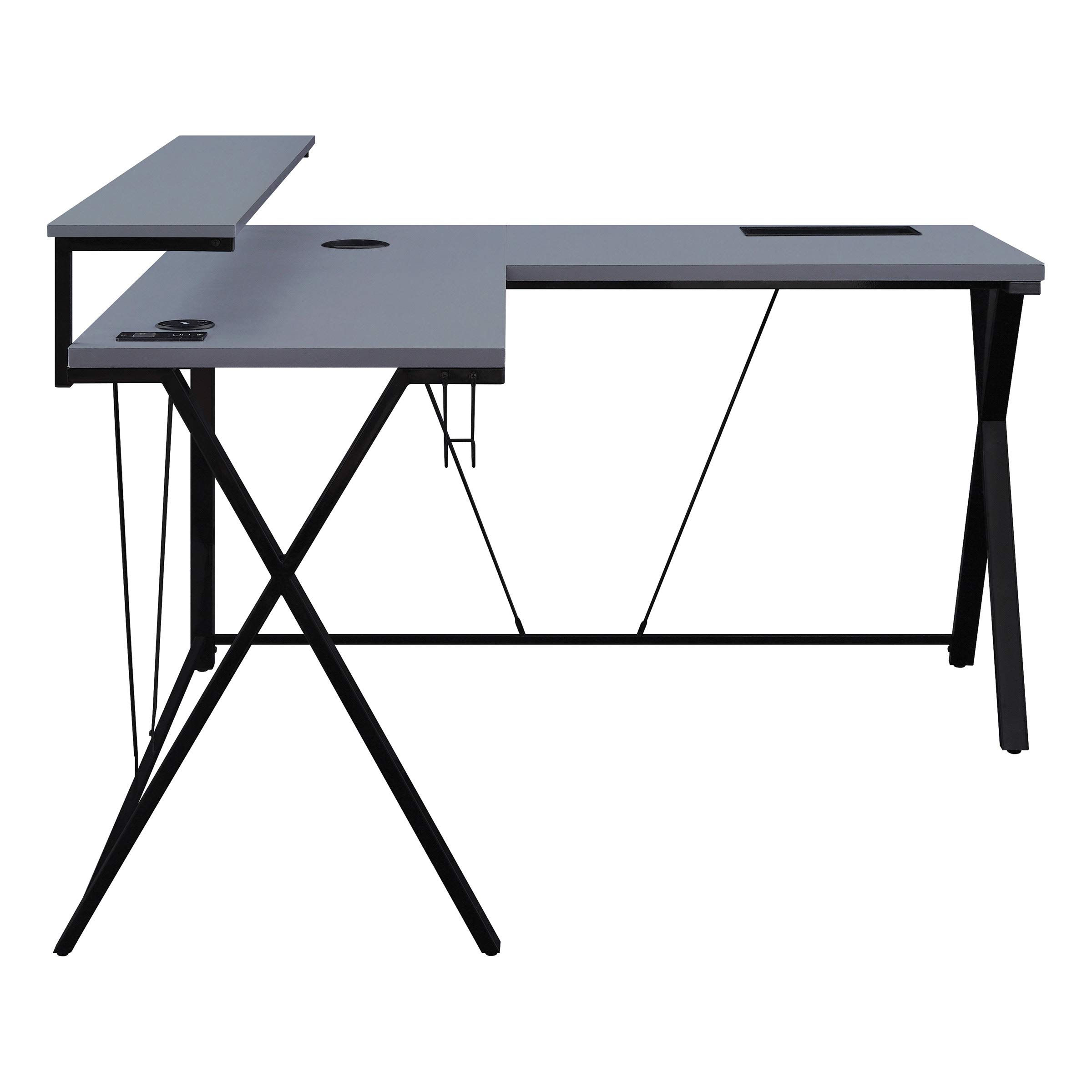 OSP Home Furnishings L-Shaped Gaming Desk with RGB LED Lights - Ergonomic Computer Desk for Gamers & Streamers, Black | Perfect for Gaming Setups, Home Office & Esports Battlestations