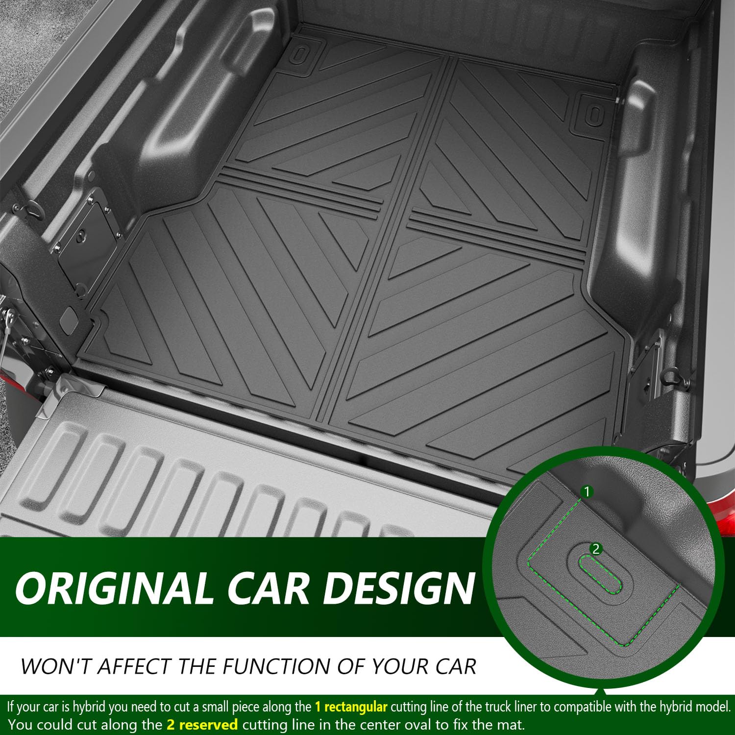 2022-2025 Ford Maverick Gas Truck Bed Mat & Floor Mat Set - Heavy Duty TPE Bed Liner & Cargo Protector | All-Weather Protection for Pickup Truck Accessories | Perfect for Camping, Work & Outdoor Adventures