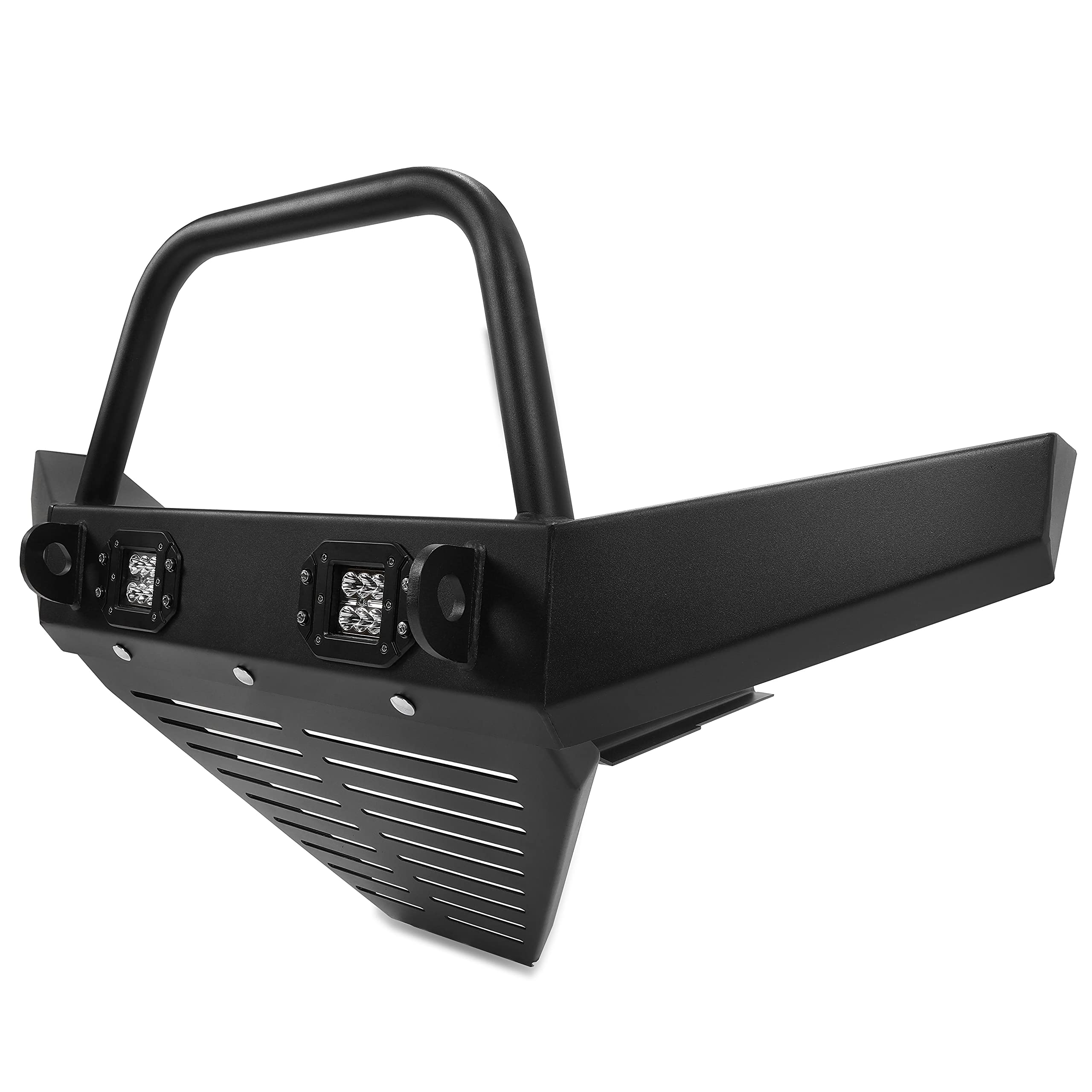HECASA Heavy Duty Front Winch Bumper with 2x 18W LED Lights for 2010-2021 Polaris Ranger 400/500/570/800 Models - Full & Mid Size UTV Accessories with Hardware & Installation Guide | Perfect for Off-Roading, Hunting & Farm Work