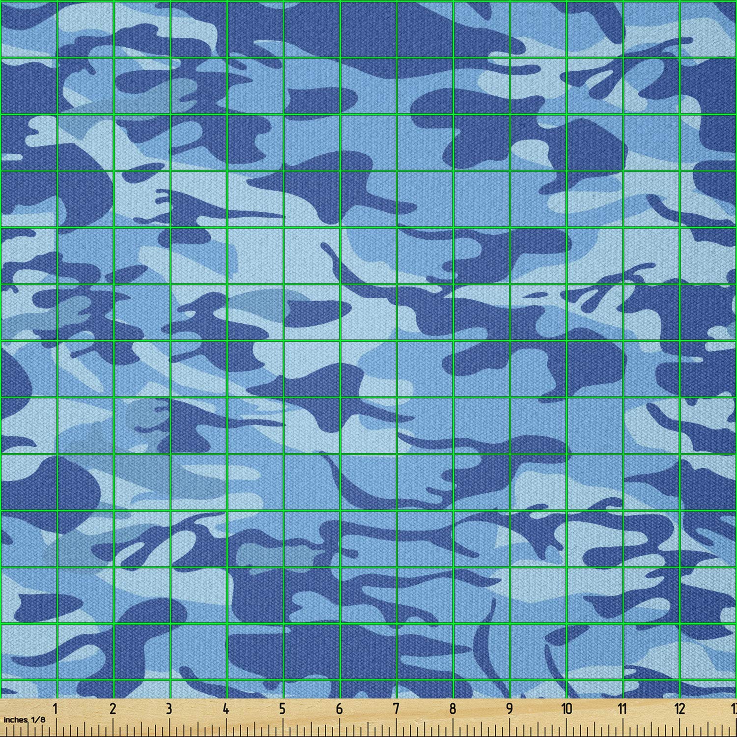 Ambesonne Camouflage Fabric by The Yard - Abstract Military Concealment Stretch Knit Fabric for DIY Clothing, Costumes & Arts Crafts (10 Yards, Navy Blue) | Perfect for Hunting Gear, Tactical Outfits & Outdoor Adventure Apparel
