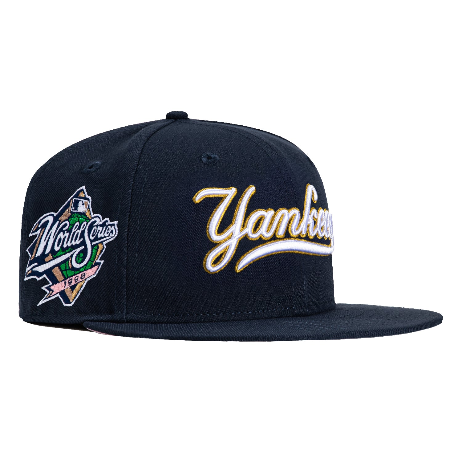 Mitchell & Ness New York Yankees 1998 World Series Patch Script Baseball Cap - Navy Blue Vintage MLB Hat for Yankees Fans & Sports Collectors - Perfect for Baseball Games, Fan Gear & Retro Fashion