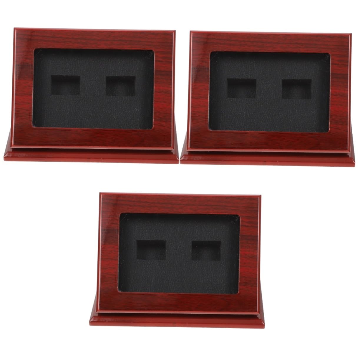 Toddmomy 3-Piece Clear Acrylic Display Case Set - Wooden Ring Storage Box & Trophy Showcase for Jewelry, Awards, Collectibles - Perfect for Retail Stores, Home Decor, and Gift Presentation