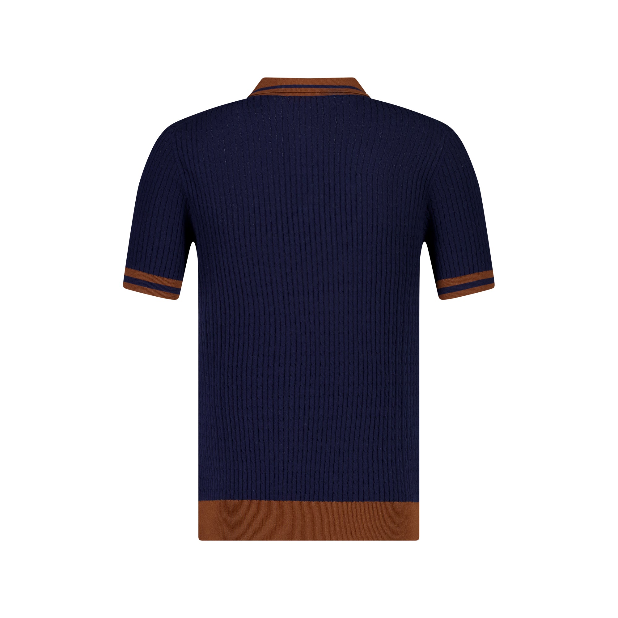 McKinnon Men's Button-Down Contrast Shirt - Navy & Brown Plaid Casual Dress Shirt for Work, Office, and Everyday Wear