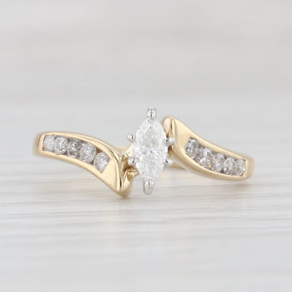 0.38ctw Marquise Cut Diamond Engagement Ring 14k Yellow Gold Size 6.25 - Perfect for Proposals, Anniversaries & Bridal Jewelry