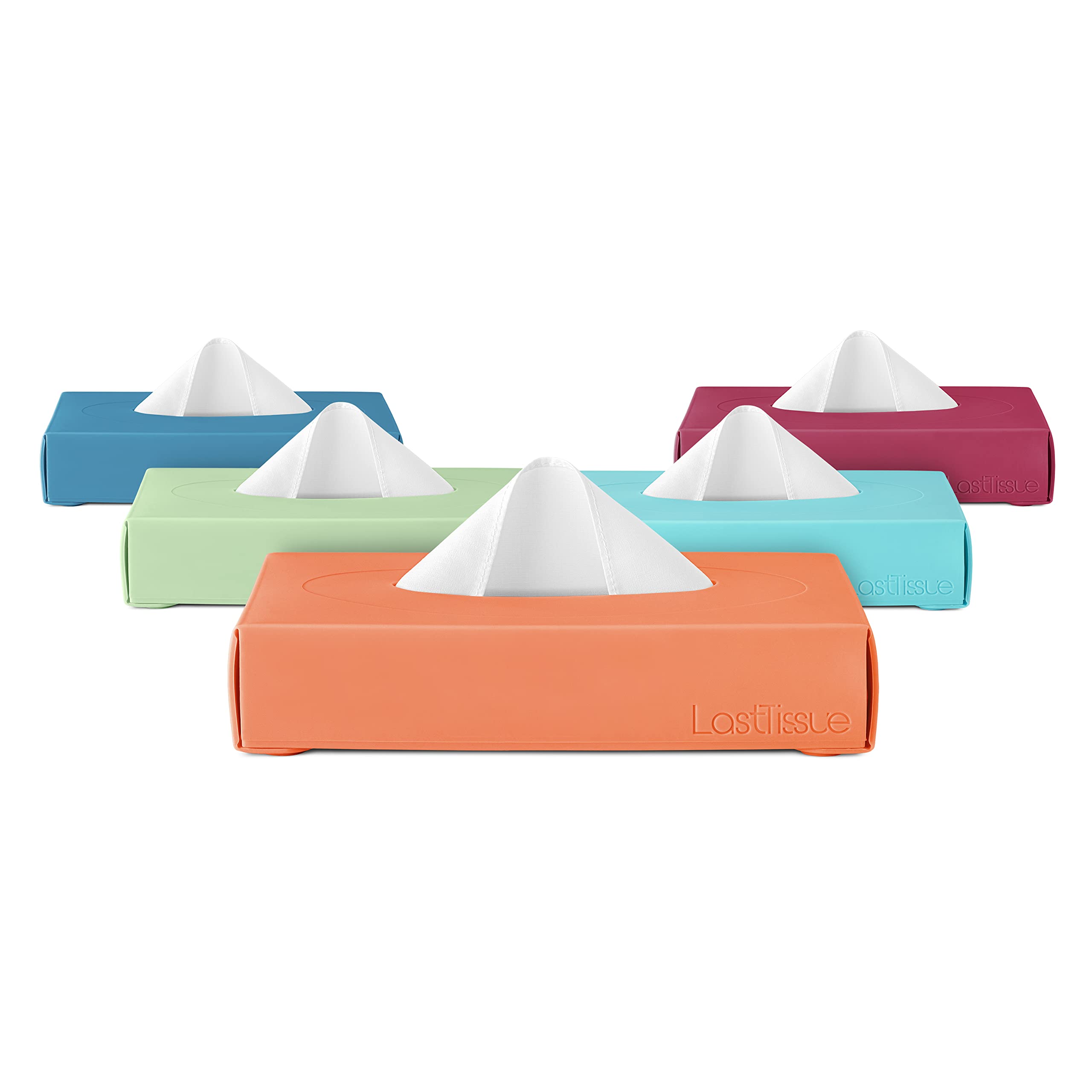 LastTissue® Reusable Tissue Box with 18 Organic Cotton Wipes | Eco-Friendly Sustainable Tissue Holder | Washable Facial Tissues for Nose & Home | Perfect for Travel, Office, and Daily Household Use
