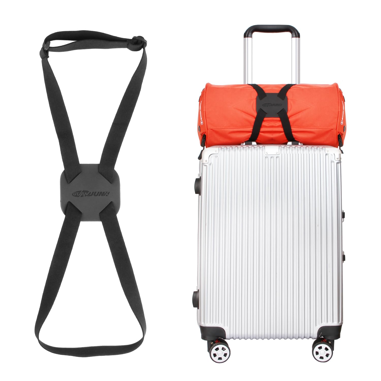 Travel Luggage Straps & Bungee Cords - Adjustable Suitcase Elastic Strap Belt for Secure Bag Attachment (Black) | Perfect for Airplane Carry-Ons, Train Travel & Road Trips
