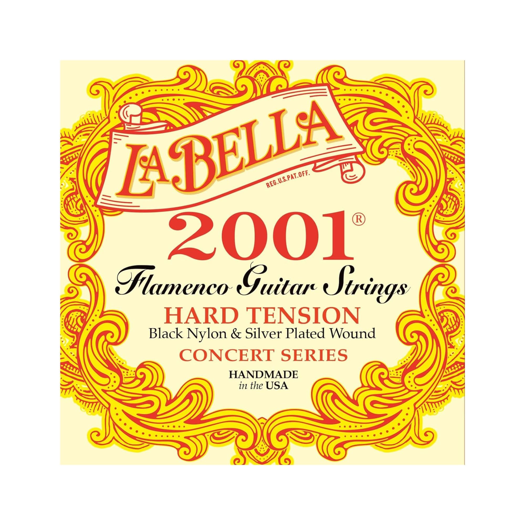 La Bella 2001 Flamenco Guitar Strings Hard Tension .029-.0445 - Premium Nylon Strings for Classical & Flamenco Guitarists - Perfect for Performances, Practice & Recording Sessions
