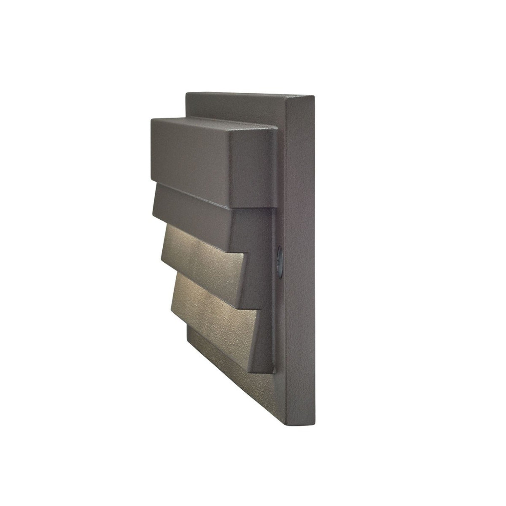 12V 6 LED Louvered Step Light 2700K Warm White, Textured Architectural Bronze Finish - Perfect for Staircase, Pathway, Deck, and Outdoor Landscape Lighting