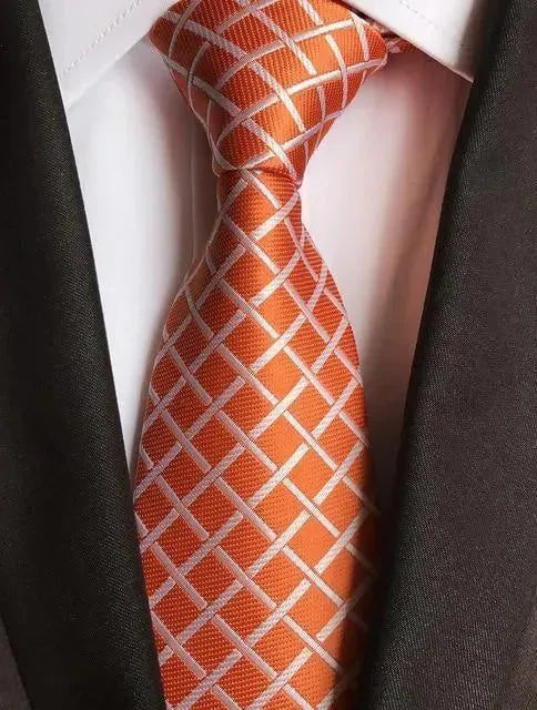 Premium Silk Necktie for Men - Classic Striped & Plaid Patterns - Perfect for Business Meetings, Weddings & Formal Occasions