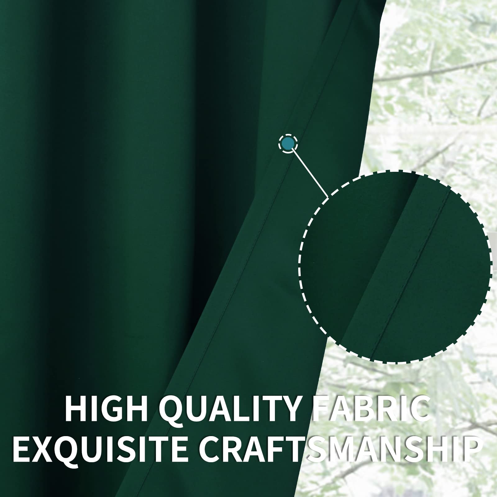 BGment 84 Inch Blackout Curtains for Bedroom, Living Room, Bathroom & Closet Door - Room Darkening & Privacy Curtain Panel (52x84 Inches, Emerald Green) - Perfect for Light Blocking, Room Dividers & Home Decor