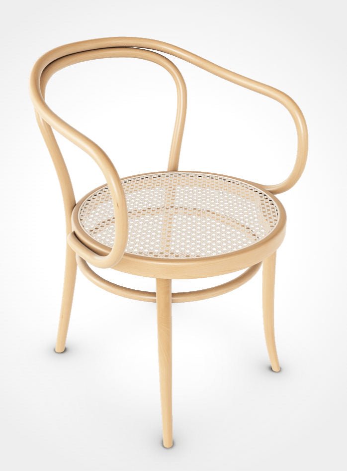 August Thonet No. 30 Bentwood Chair by Ton - Natural Beech Wood with Cane Seat | Mid-Century Modern Dining Chair for Home & Restaurant Decor