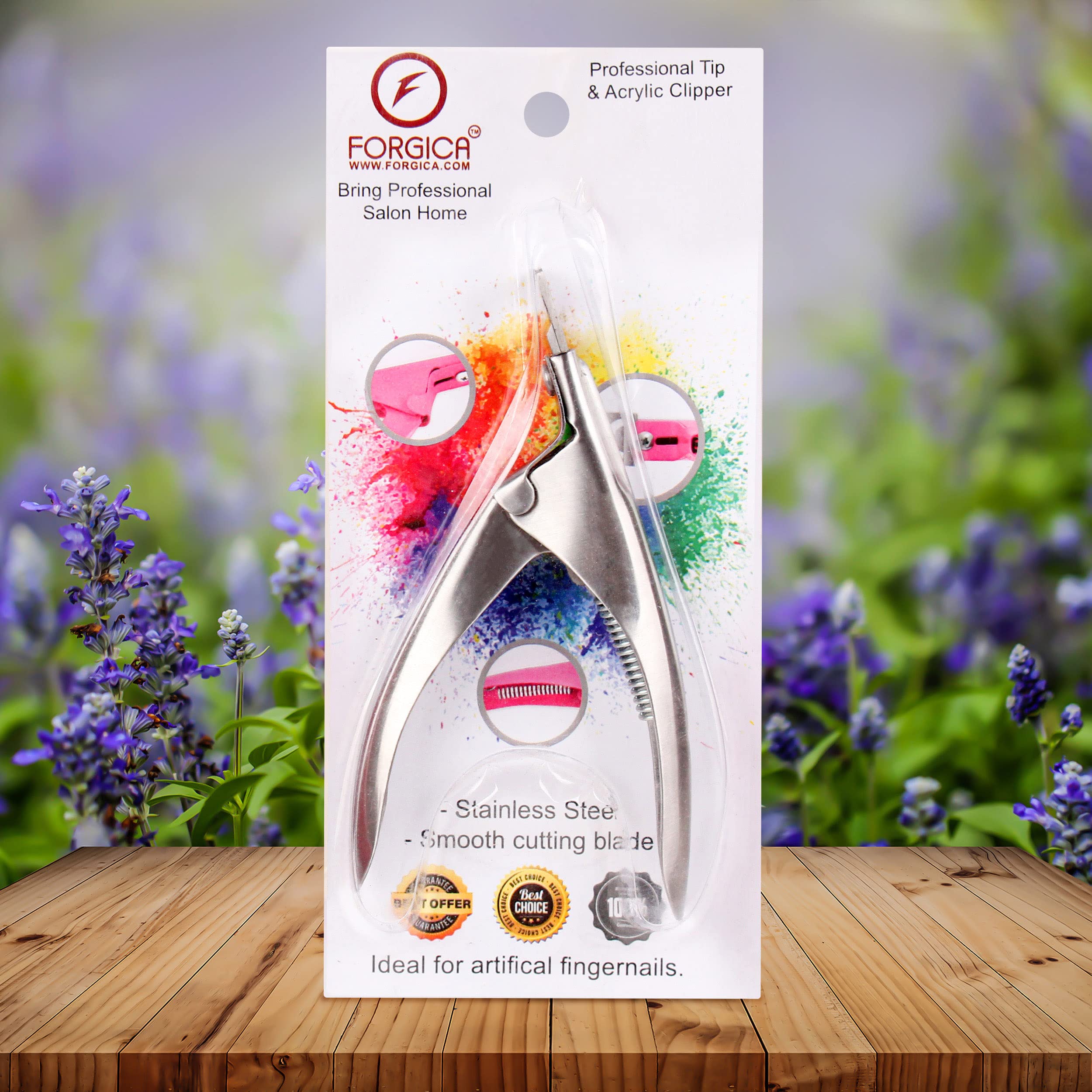 Professional Acrylic Nail Clippers for Fake Nails - Stainless Steel Adjustable Nail Trimmer for Home Salon & Nail Art - Perfect Gift for Women (Silver) | Ideal for Manicures, Pedicures & DIY Nail Care